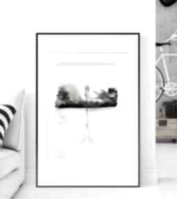 Obraz czarno biały 50x70 cm abstrakcja, 2973461 mini mal art ręcznie malowany, do salonu