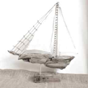 Żaglowiec, statek ze starego drewna 7 rękodzieło, dekoracja handmade aleksandrab, drewniana