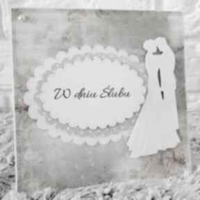 Kartka ślubna scrapbooking spod igly maryski ślub, życzenia, prezent