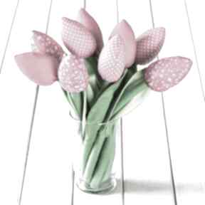 Tulipany różowy bawełniany bukiet dekoracje myk studio, kwiaty, z materiału, prezent