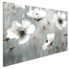 Obraz na płótnie - eleganckie kwiaty bukiet 120x80 cm 115201 vaku dsgn, kwiatów, turkusowy