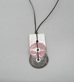 „różowy ii” santin biżuteria, wisior, prezent, ceramika, metal