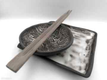 Zestaw do sushi 2 ceramika eva art rękodzieło, z gliny, komplet, użytkowa, pomysł