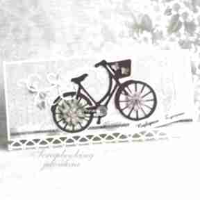 Rower z życzeniami - kartka scrapbooking jelonkaa, życzenia, urodziny, imieniny, motyl