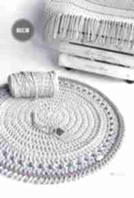 Dywan ze sznurka areole 80cm motkiem i sznurkiem sznurkowy, szydełkowy, z bawełny, okrągły