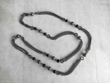 Metallique - naszyjnik korale judith bijoux hematyt, łańcuch