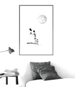 Obraz ręcznie malowany 50x70 cm, do sypialni, czarno biała, 2590414 plakaty art krystyna siwek