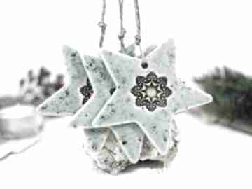 Ceramiczne gwiazdki choinkowe - turkus dekoracje świąteczne