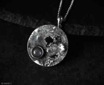 Naszyjnik moon dziki królik księżyc, biżuteria z księżycem, srebro oksydowane, w pełni
