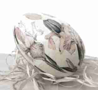 Wielka pisanka wielkanocna: irysy dekoracje witrażka, jajeczko, decoupage, kwiaty