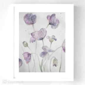 Różowo fioletowe - formatu 18x24 cm paulina lebida kwiaty, akwarela, kredki, abstrakcja