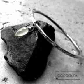 Bransoleta srebro chalcedon mango srebrna bransoletka okrągła