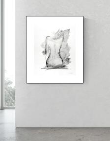 Grafika 40x50 cm wykonana ręcznie, 3245223 art krystyna siwek obraz do salonu, czarno biała