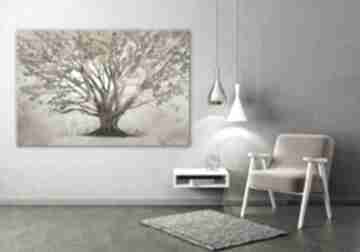 Duży obraz do salonu drukowany na płótnie z drzewem w odcieniach złota 120x80 02644 ludesign