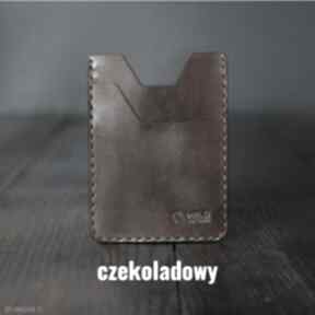 Męski minimalistyczny na karty wild leather skórzany, portfel - ręcznie szyty, prezent