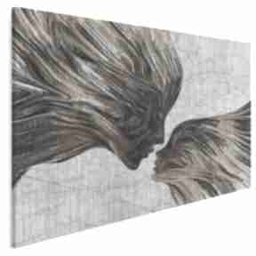 Obraz na płótnie - brązowy 120x80 cm 13503 vaku dsgn pocałunek, twarze, portret, abstrakcja