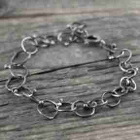 Srebrny łańcuch bransoleta atelier4, handmade, oksydowane srebro