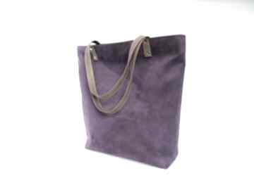 Shopper bag torebki czarnaowsianka torba, fioletowa, szyta, modna, must have