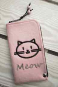 Filcowe etui na telefon - meow happy art smartfon, pokrowiec, futerał, kotki, prezent