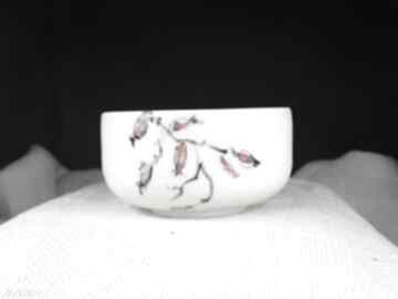 Czarka porcelanowa z dziką różą ceramika strzelecka slezak filiżanka, kubek, do herbaty