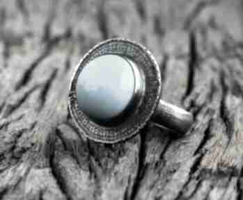 z naturalnym kamieniem, turkus shambala srebrny, z turkusem, tribal, turkusowy pierścionek