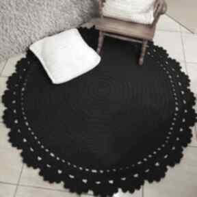 Dywan ze bawełnianego 130cm misz masz dorota okrągły, do salonu, sznurka, szydełkowy, pokoju