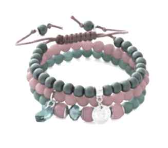 Pink jade hematite turquoise agate set jadeit hematyt agat serce