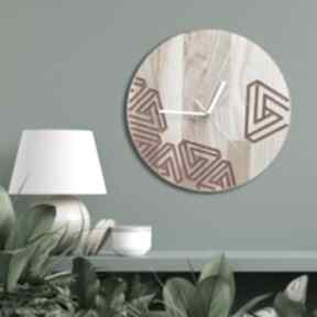Zegar z drewna dębowego, żywica, wzór geom 2 zegary nest design ścienny, loft, epoksydowa
