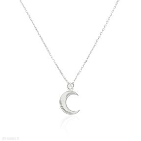 srebrny z księżycem naszyjniki luo grawerowany, księżyc, półksiężyc, modny, srebro