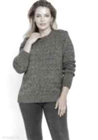 Melanżowy sweter - swe244 grafitowy melanż mkm swetry
