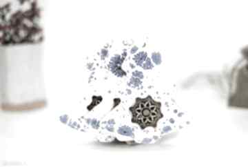 Święta prezent. Ceramiczne ozdoby świąteczne choinki - zima dekoracje fingers art białe