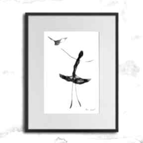 Grafika z ramą - 138 maja gajewska czarno biała, artystyczna, dekoracja do salonu, na prezent