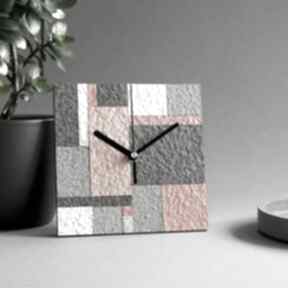 Nowoczesny geometryczny zegar zegary studio blureco oryginalny handmade - miedziany stojący