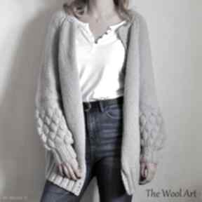 Kardigan alpaka swetry the wool art sweter, wełniany, swetere - na drutach