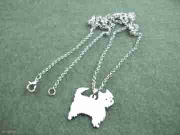 Naszyjnik white terrier pies nr 26 frrodesign, rasy psów, rękodzieło, prezent