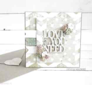 Love is all you need, 687 scrapbooking kartki vairatka handmade karka, miłość