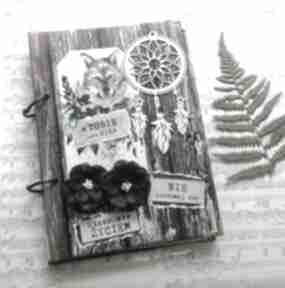 Stylowy pamiętnik - kolorowe sny damusia notes, boho, wilk, kwiaty, sowa, prezent