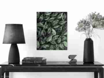 Obraz "green harmony" art light studio liście, zielony dodatek, do salonu, jadalni, natura