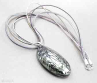 Paua abalone i srebro - wisior na sznurkach naszyjniki chile art, sznurki