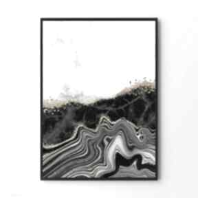 Plakat obraz black marble B2 - 50x70 cm hogstudio plakaty, grafiki, obrazy, dekoracje