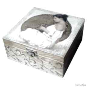 Kobieta z różą - herbaciarka, pudełko pudełka hanutka prezent, stylowe, eleganckie