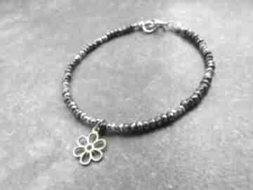 Z lahovska srebrna, bransoletka z kwiatkiem, kwiatki, biżuteria kwiaty, srebro, kamienie