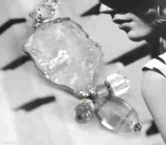Naszyjnik kryształ górski, kamień amulet wisiorek: święta prezent dla niej, świąteczny