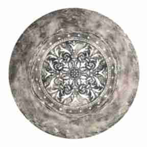 Mandala 32, okrągły obraz ręcznie malowany do salonu aleksandrab, ścianę