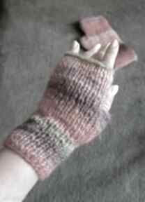 Rękawiczki mitenki the wool art, na drutach, ocieplacze - prezent