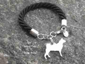Husky srebro próby 925 bransoletka nr 34 frrodesign, z psem, rękodzieło handmade, prezent
