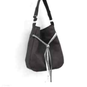 Simply bag - duża torba worek - czarna na ramię