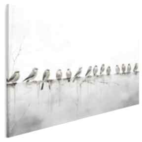 Obraz na płótnie - polskie gałęzi wróble 120x80 cm 102001 vaku dsgn ptaki, z ptakami, linie