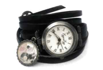 Yin yang - zegarek bransoletka na skórzanym pasku zegarki eggin egg, skórzana, zawieszką