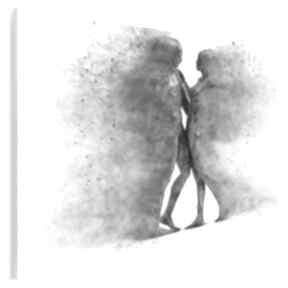 Obraz na płótnie - para sylwetki postacie czarno biały 120x80 cm 38404 vaku dsgn, cienie
